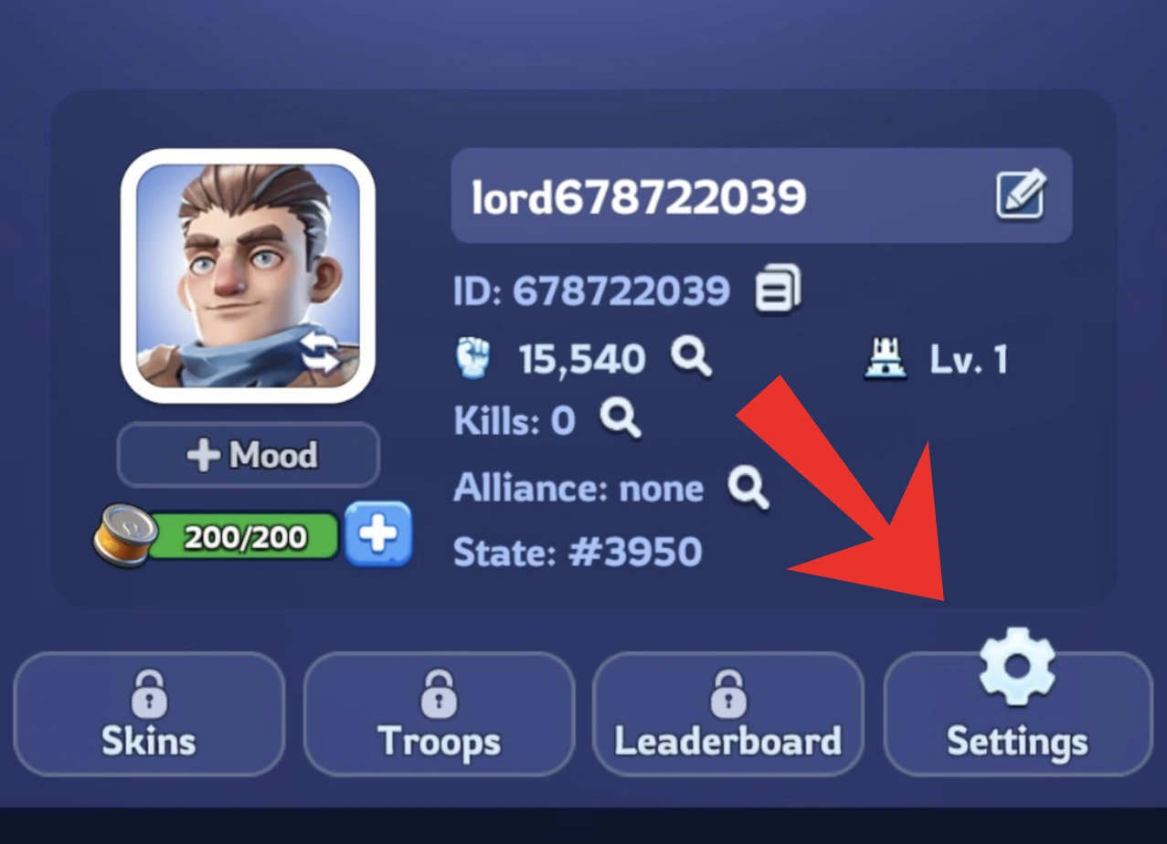 Step 2: Settings Menu